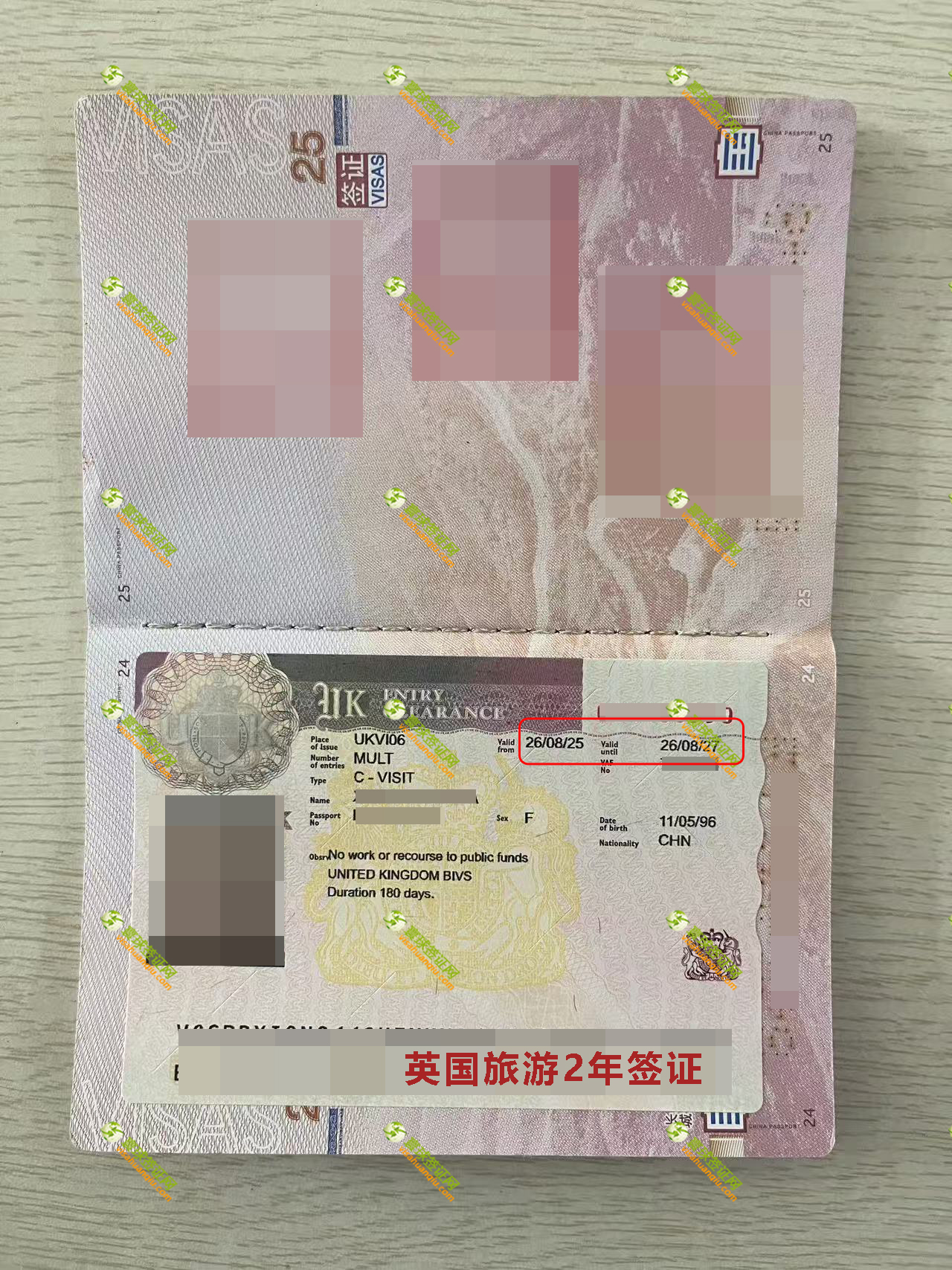 英國(guó)簽證頁(yè)